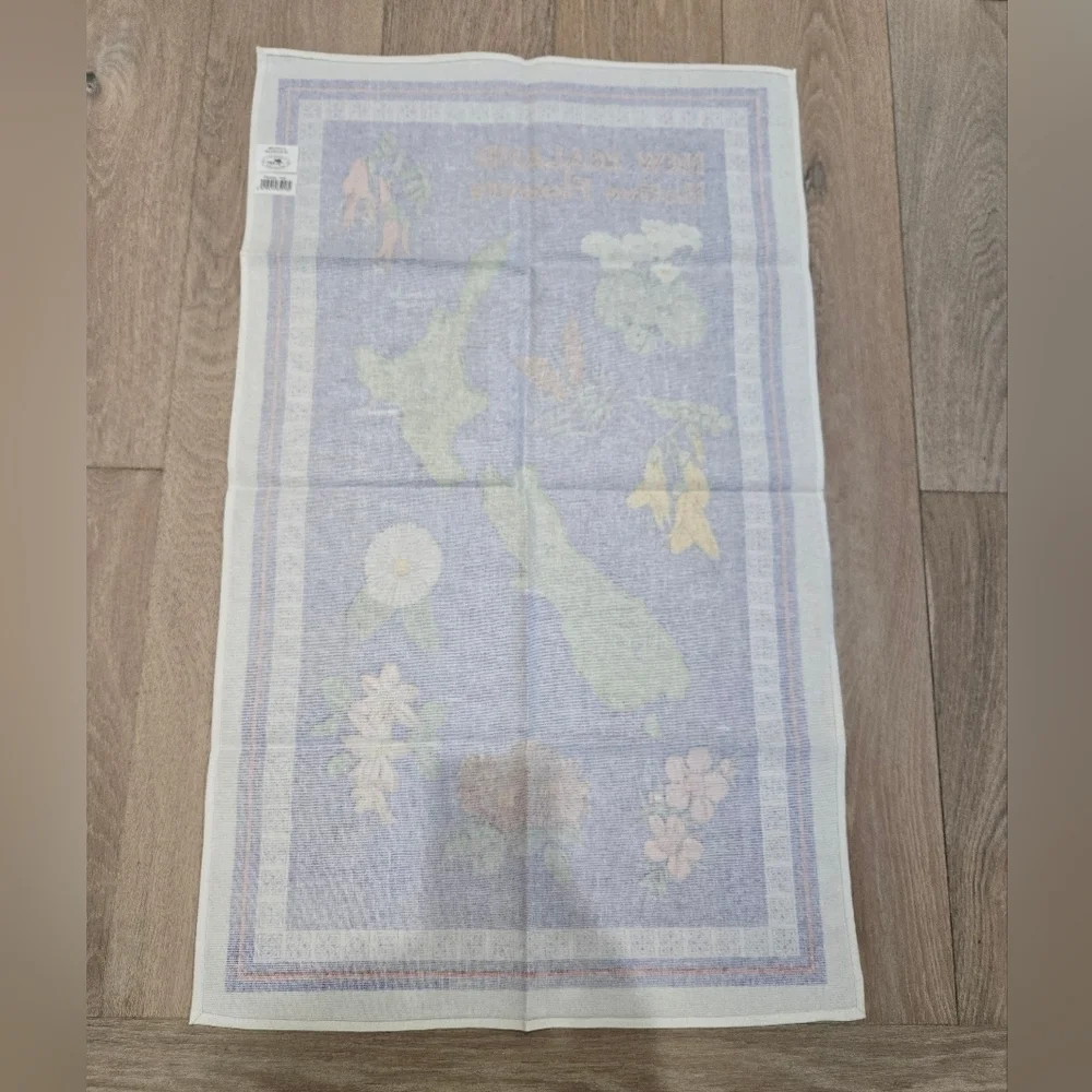 NWT NEW ZEALAND COTTON KITCHEN TOWEL SET OF 2 NATIVE FLOWERS DISH TOWELS DECOR